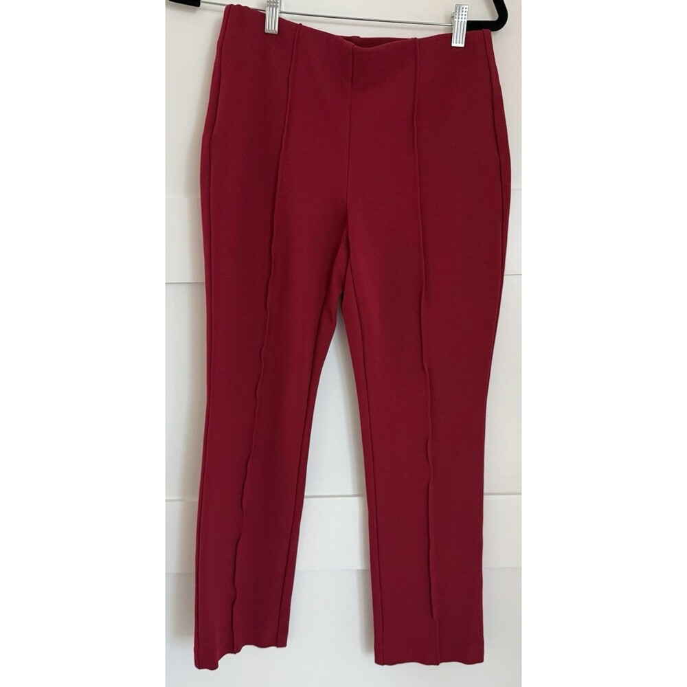 Chicos Womens Pull On Knit Legging Size OS Red seam front Comfort Stretch